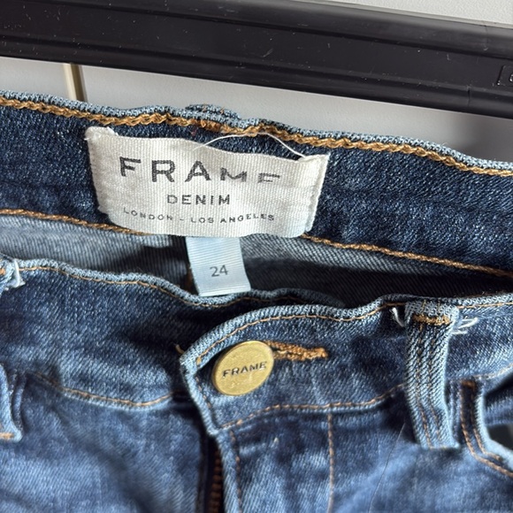 Frame Denim Dark Blue Skinny Jeans ( Le High Skinny model) size 24 - Picture 3 of 12